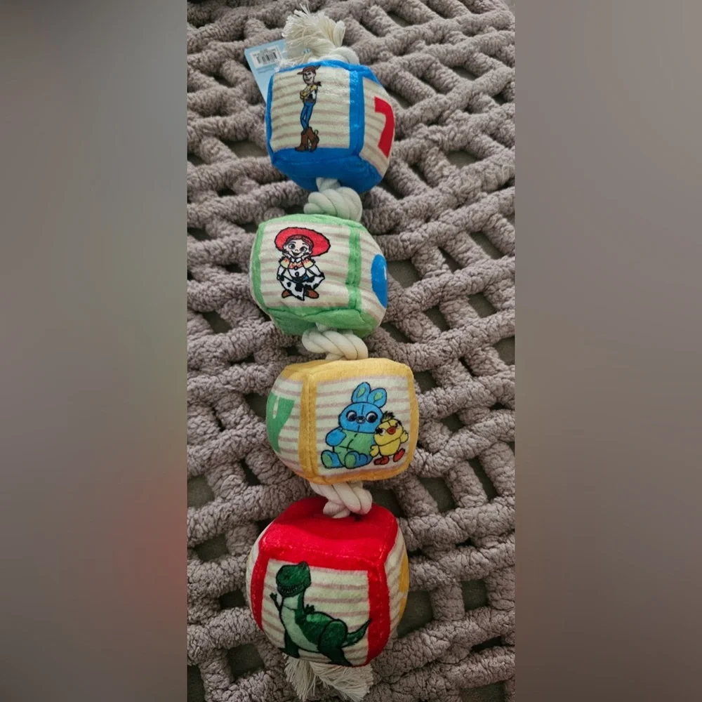 Disney Toy Story Clouds Pet Backpack (L/XL) and Toy Blocks Dog Toy